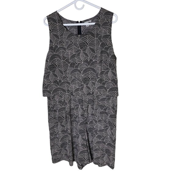 Halogen Pants - Halogen XL Sleeveless Romper Black White Geometric Print One Piece Chic Pockets